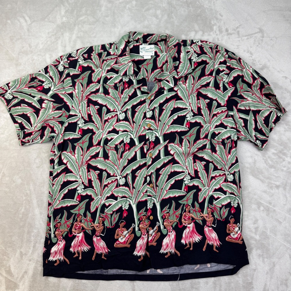 Vintage Diamond Head Hawaiian Shirt Mens 2XL Rayon Relaxed Hula Tropical Hawaii